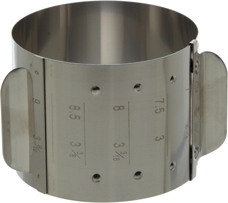 Ateco Adjustable Ring Mold, 5 Sizes in 1 Mold, Stainless Steel, 2.15-Inches High