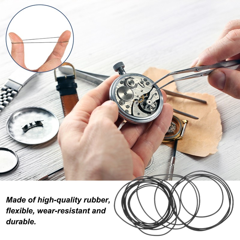Kit for O-Ring Gaskets Replacement 0.6mm Rubber Watch Seals gallery