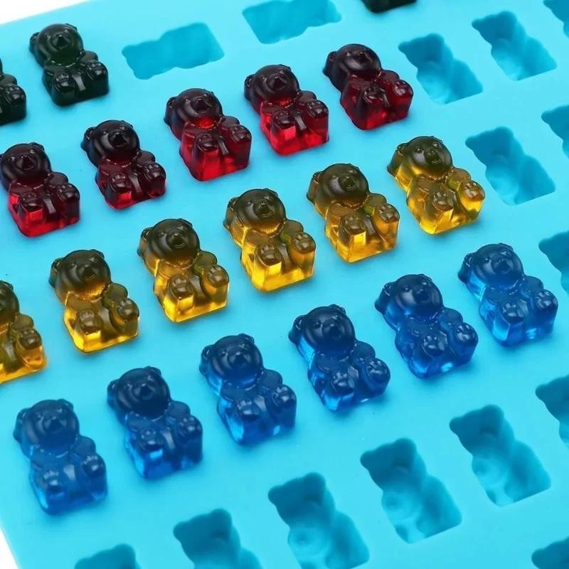 50 Grid Gummy Bear Silicone Mold with Dropper Candy Chocolate Baking Tool gallery