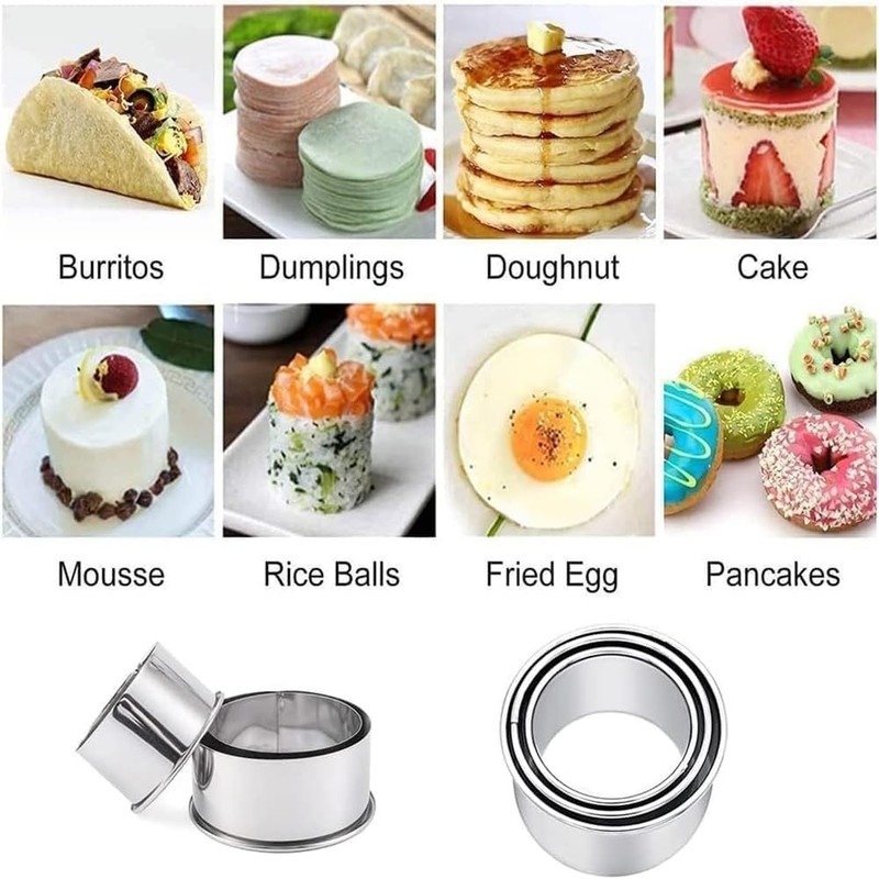 Biscuit Cutters Set, Round Cookie Cutters, Stainless Steel Dumpling Cutters,C... gallery