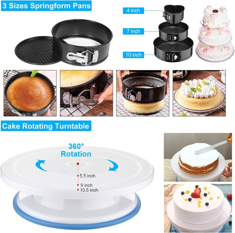 Cake Decorating Supplies 493 PCS Cake Decorating Kit 3 Pack Springform Cake gallery