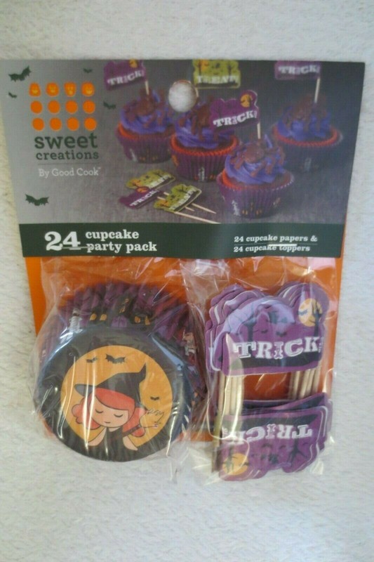 Sweet Creations Good Cook Baking Cupcakes Liners & Toppers 24 CT Halloween New