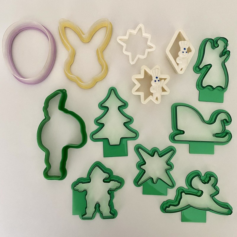 Cookie Cutter Lot of 12 with Handles Christmas Easter Angel Tree Santa Pillsbury