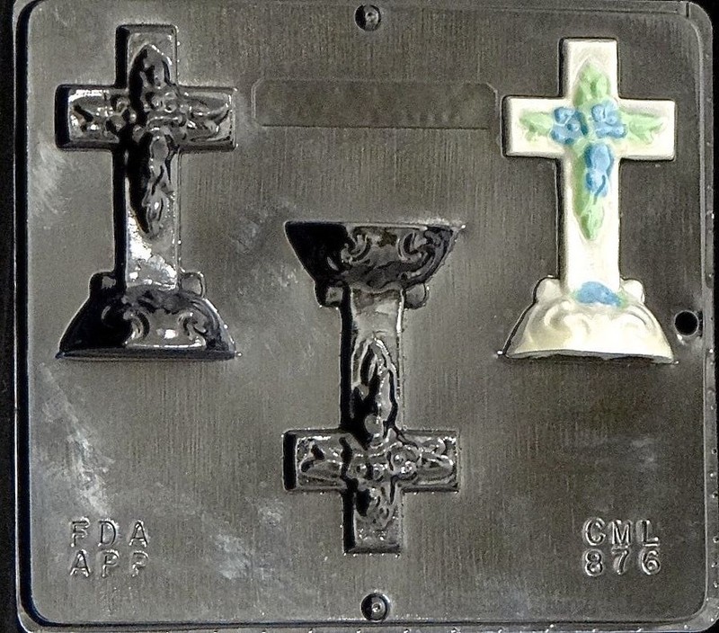 Small Cross on Base Chocolate Candy Mold Religious 876 NEW