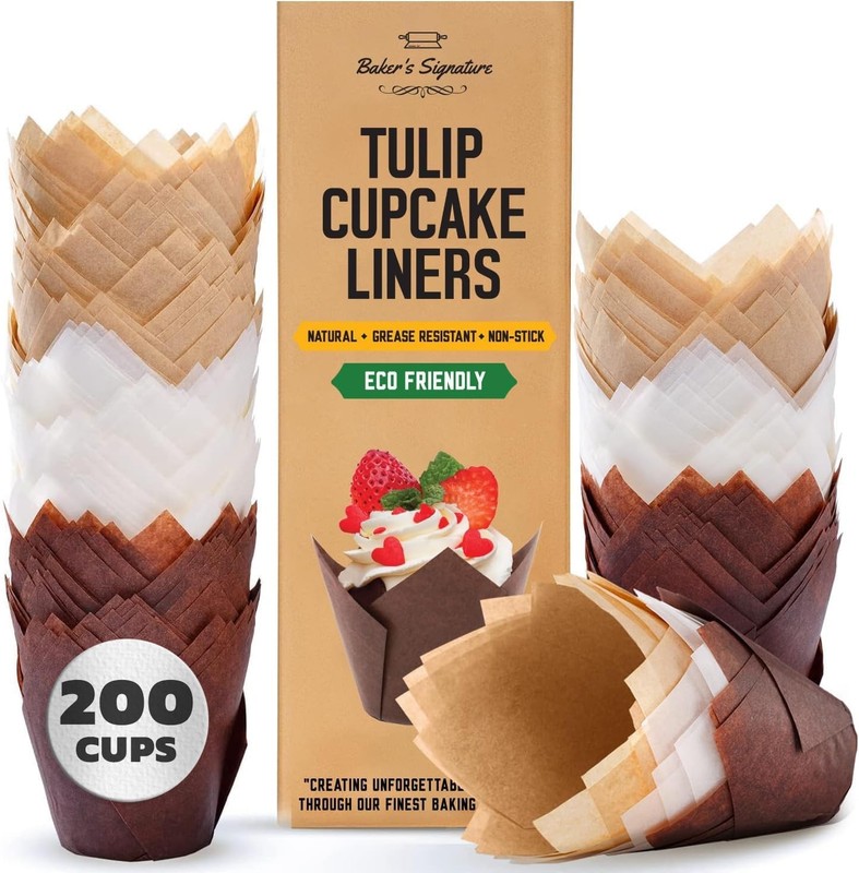 Cupcake Liners Muffin Liners Baking by Baker’s Signature – 200pcs gallery