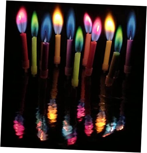 Amazing Multicolor Happy Birthday Candles and Holders (12 Count),Unscented gallery