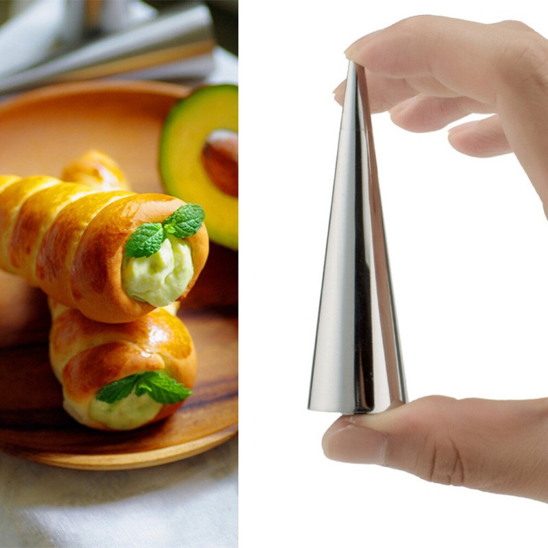 16pcs Steel Pastry Cream Horn Molds Conical Tube Cone Pastry Roll Horn Mould gallery