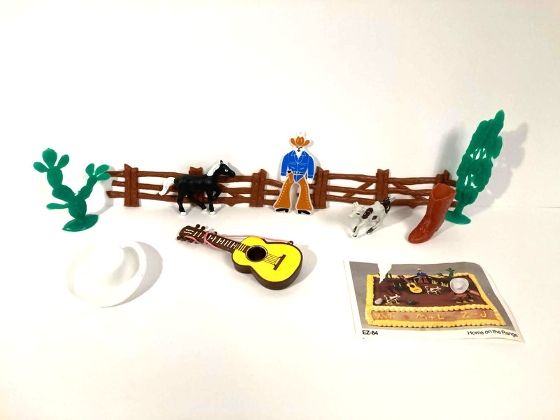 Vintage Wilton Magic Line Cake Toppers Home On The Range Cowboy