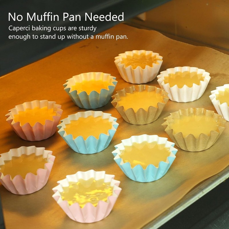 Heavy Duty White Mini Cupcake Liners 200 Counts Grease-Resistant Paper Muffin gallery