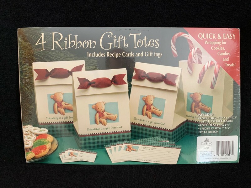 Vintage Christmas Bear Holiday Treat Nut Favor Kit Boxes Gift Tags Dayspring gallery