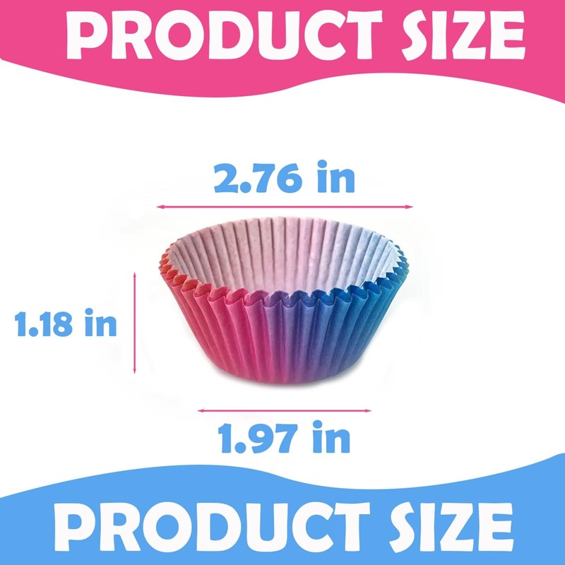 100 PCS Pink And Blue Gender Reveal Cupcake Liners Muffin Paper Baking Cups gallery