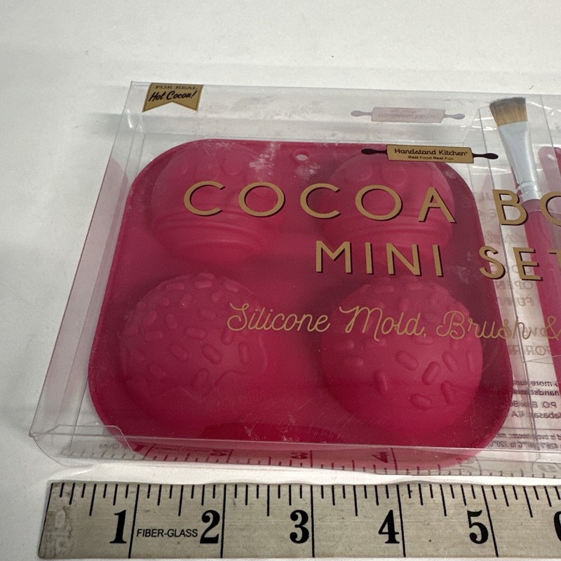 Hot Chocolate Bomb Silicone Mold Set NEW Mold, Brush and Scraper Pink NEW/OPEN gallery