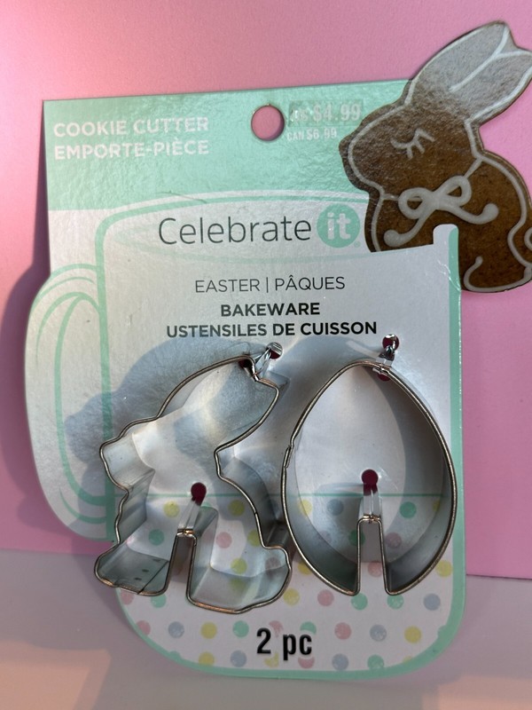 Celebrate It ~ Easter Cookie Cutters Bunny 2 1/2" + Egg 2" ~ 2 pc gallery