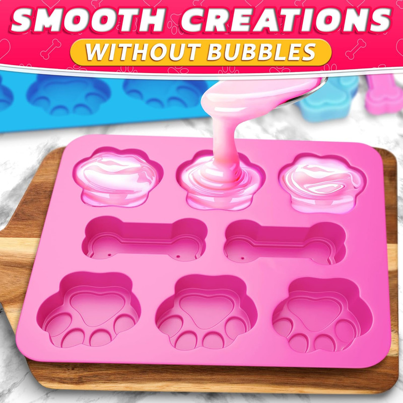 2 Pcs Dog Treat Molds Silicone – Frozen Dog Treat Molds for Baking and Freezing gallery
