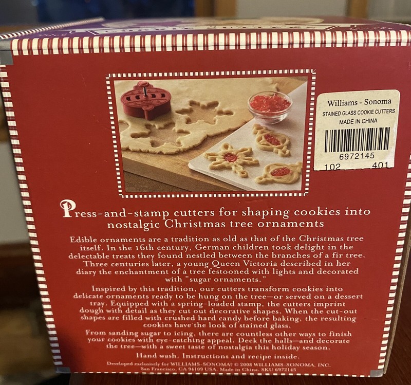 Williams Sonoma Stained Glass Cookie Cutters, Set Of 4 Christmas Holiday gallery