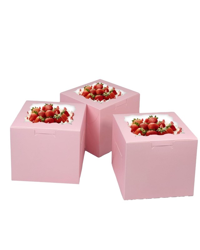 36pcs 6x6x5 Inches Cake Boxes with Window 18-Packs Pink 6 Inch Bakery Boxes (... gallery