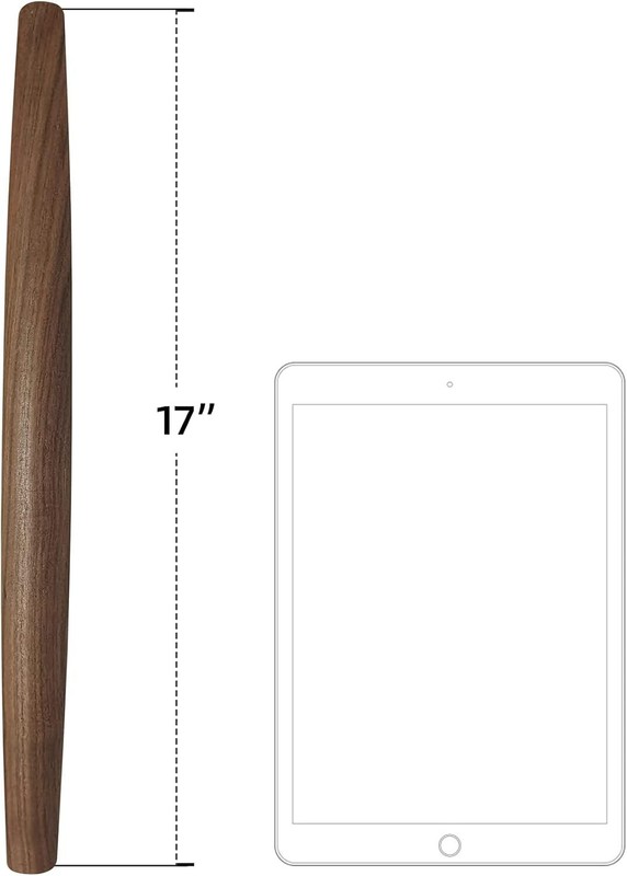French Rolling Pin 17 Inches –WoodenRoll Pin for Fondant, Pie Crust, Cookie, ... gallery