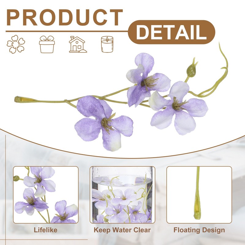 24Pcs Floating Flowers for Centerpieces Wedding Purple White Pea Flower gallery