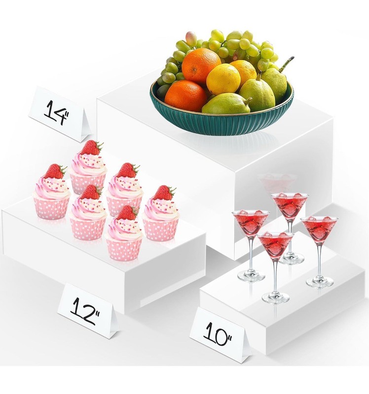 Acrylic Buffet Risers Multi-Purpose Display Stands Cakes Jewelry Plants Events