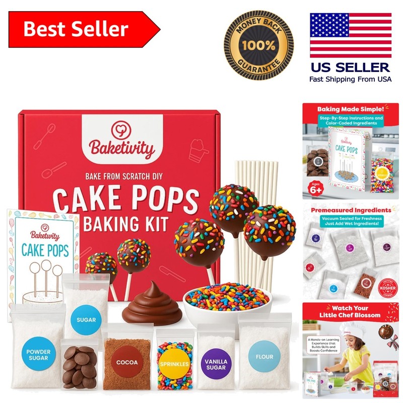 Create Delicious Cake Pops – Complete DIY Kit for Kids with Decorating Supplies