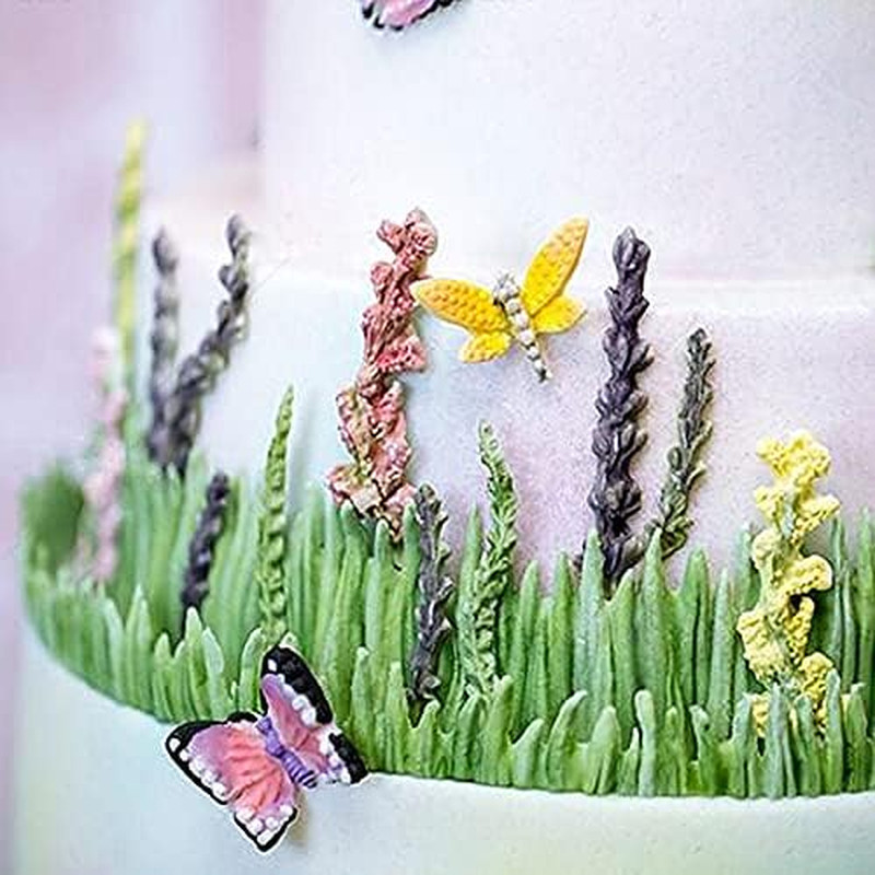 Cestony Wheat Wild Grass Lavender Pattern Silicone Molds for DIY Cake Fondant Bi gallery