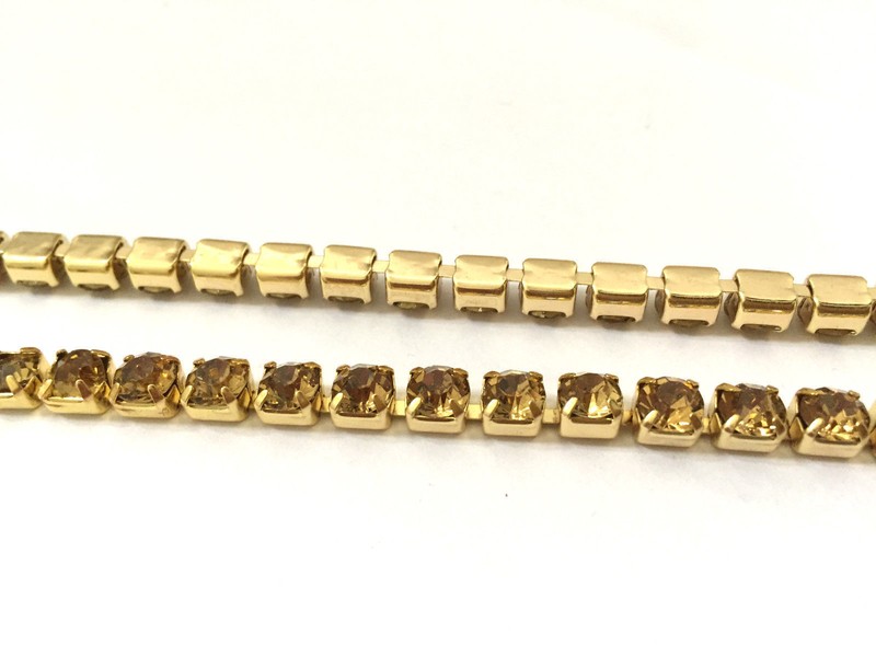 SS28*1 Meter Diamante Diamond Crystal Chain Close Link Chain Lace Sewing Crafts gallery
