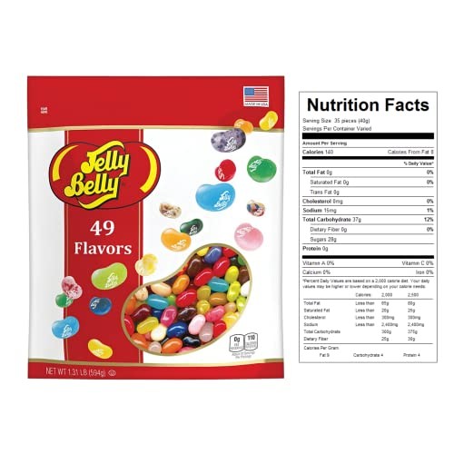 49 Assorted Jelly Bean Flavors Resealable Pouch, Gluten 1.31 Pound (Pack of 1) gallery