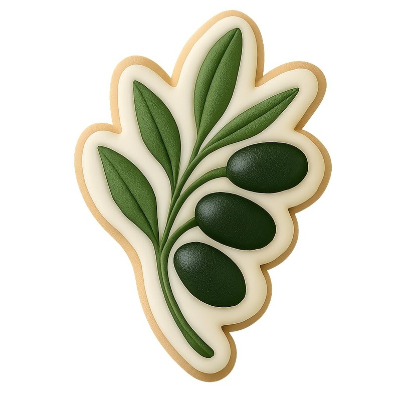 Olive Branch Cookie Cutter – 4×3″ Premium Kitchen Tool