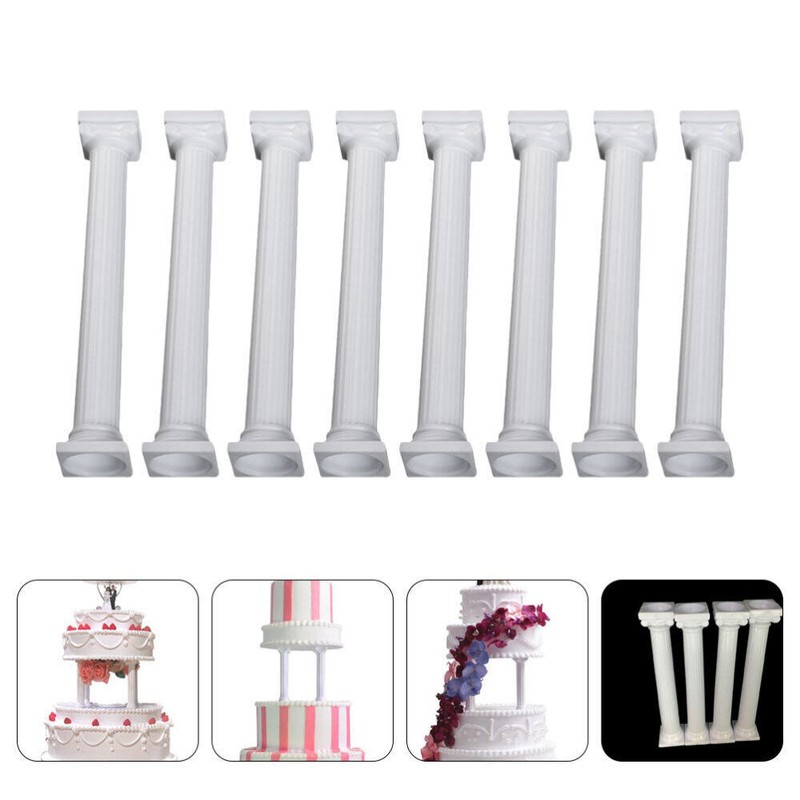 8 Pcs Cake Pillars Columns Tier Support Roman Stand Wedding Decor Baby gallery
