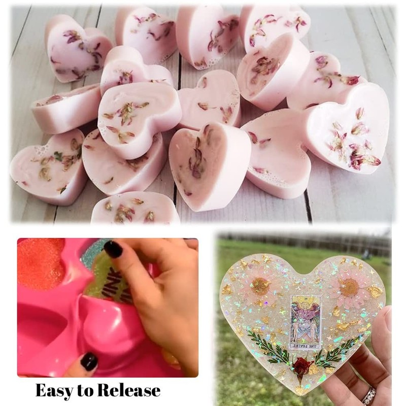 BAKER DEPOT 6 Holes Heart Shaped Set of 2 Silicone Mould gallery