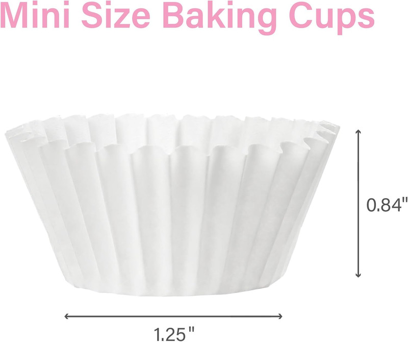 500Pcs Mini Cupcake Liners, White Muffin Liners, No Smell, Greaseproof Paper Bak gallery