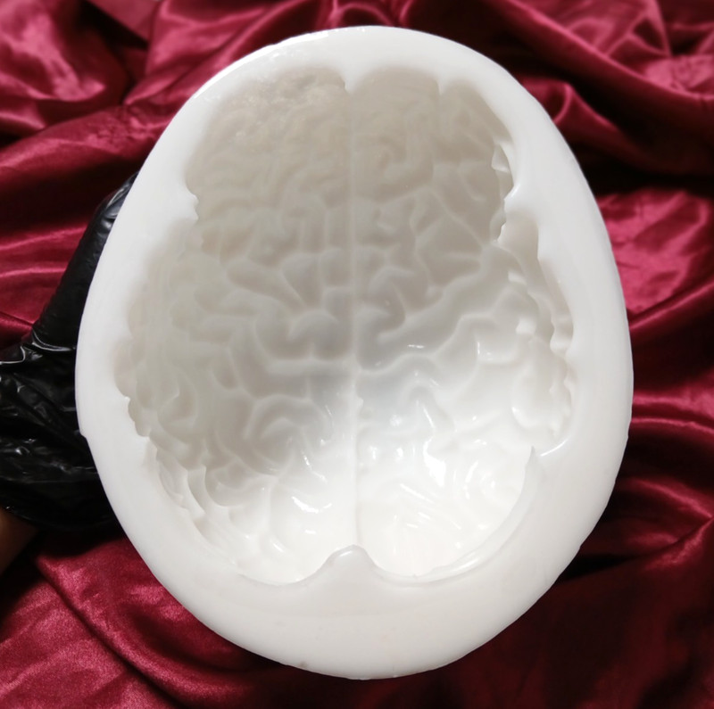 big size brain 2 parts Resin, plaster, candle, chocolate, soap silicone mold gallery