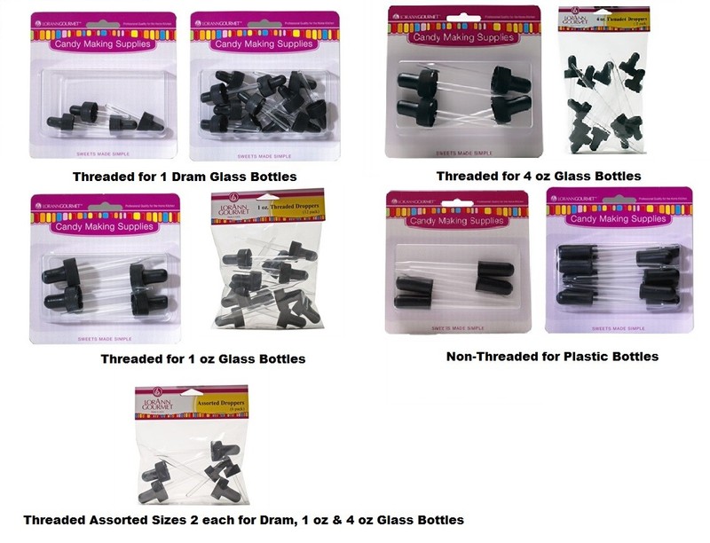 LorAnn Eye Droppers Threaded for Glass Bottle & Non-Threaded for Plastic Bottles