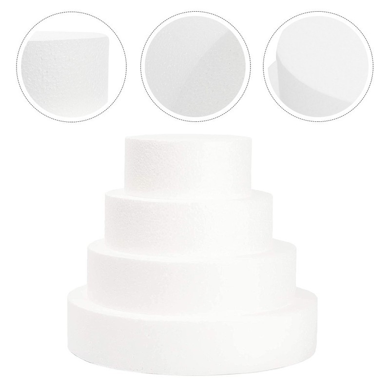 4Pcs White Foam Cake Models Reusable Multi-Function Cake Dummy Set gallery