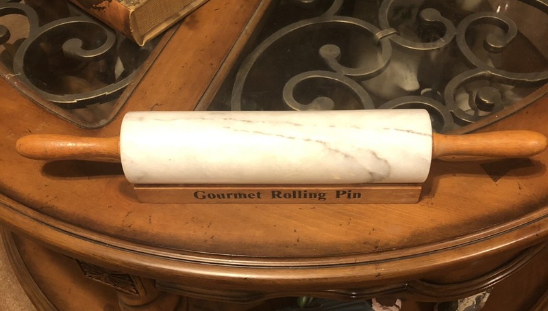 Marble Rolling Pin With Wood Cradle Stand Gourmet Kitchen