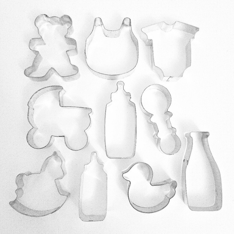 Baby Shower / Gender Reveal Vintage Cookie Cutters (Set of 10)