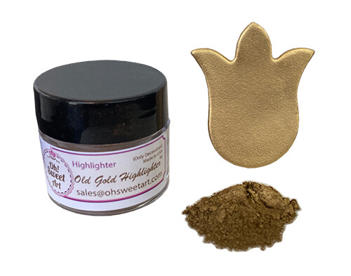 OLD GOLD Highlighter Metallic Dust Cake Fondant Wedding Decorating 4 grams USA gallery