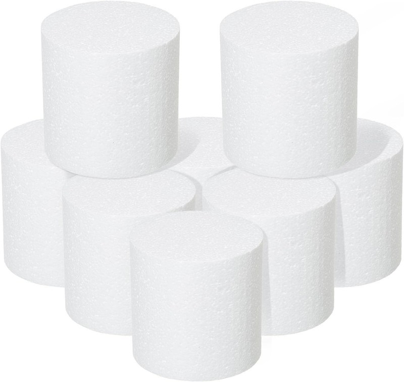 Round Foam Rounds 4×4 Inch Polystyrene Circle Dummy Cake Set 8 Pack