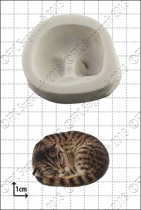 Silicone mould Sleeping Cat Food Use FPC Sugarcraft