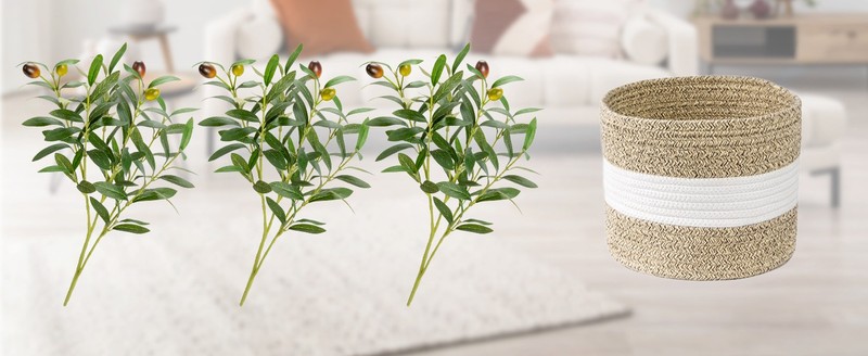 6FT Artificial Olive Tree - Indoor Tall Faux Olive Trees with gallery