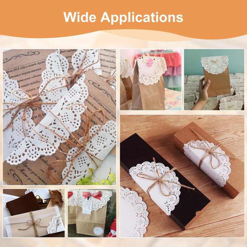 PECULA Paper Doilies, 200 Pack White Lace 6.5, 8.5, and 10.5/200P, gallery