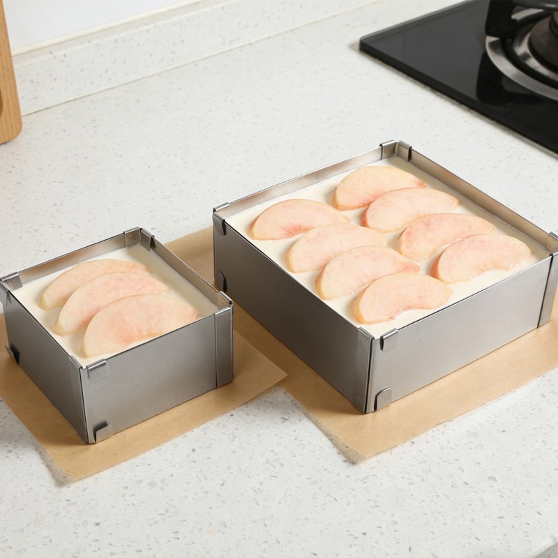 2PCS Mousse Cake Mold Adjustable - 3.74 & 6in Extendable Stainless Steel gallery