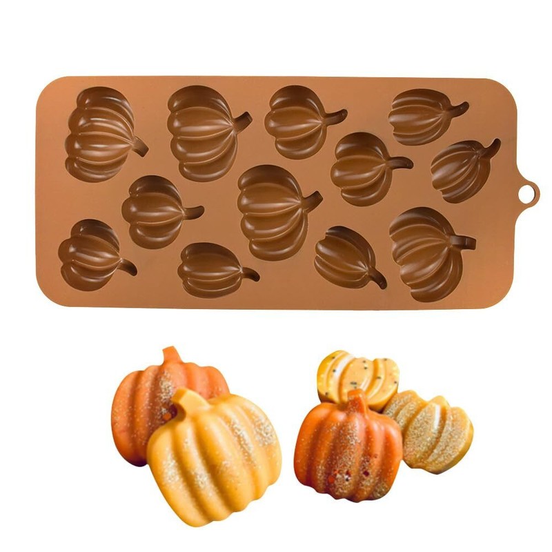 Fall Chocolate Molds 4 Pieces Silicone Pumpkin Candy Mold Maple Leaf Shaped F... gallery
