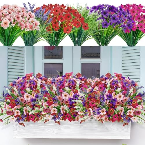 Bundles Artificial Flowers for Outdoors Fake Spring Flowers 24 Multi-color a gallery
