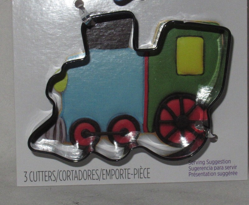 Wilton 3-piece Cookie Cutter Set Cutters Metal TRANSPORTATION Plane, Train, Car gallery