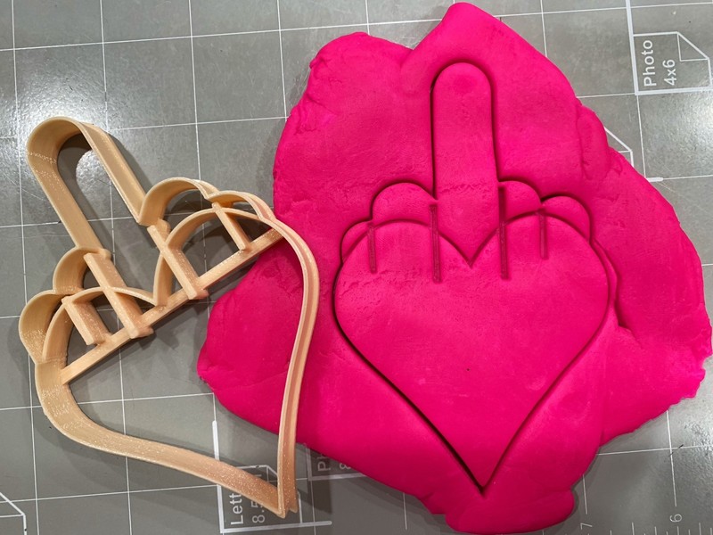 Heart Middle Finger Cookie Cutter gallery
