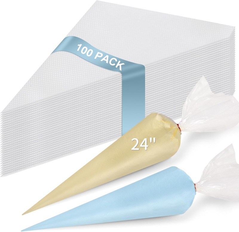 24 Inch Extra Large Piping Bags Disposable, 100 Pieces Icing 24in - 100 Pack