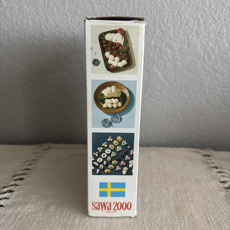VINTAGE SAWA 2000 DELUXE METAL COOKIE PRESS DECORATOR GUN SWEDEN NOT COMPLETE gallery