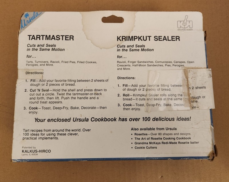 Vintage Ursula Kalkus-Hirco Tart Master And Krimpkut Sealer Set With Cookbook gallery