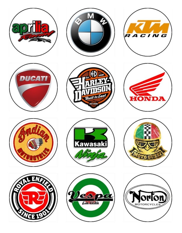 Motorcycle Theme Edible Cupcake Toppers | Birthday Cake Icing Decorations